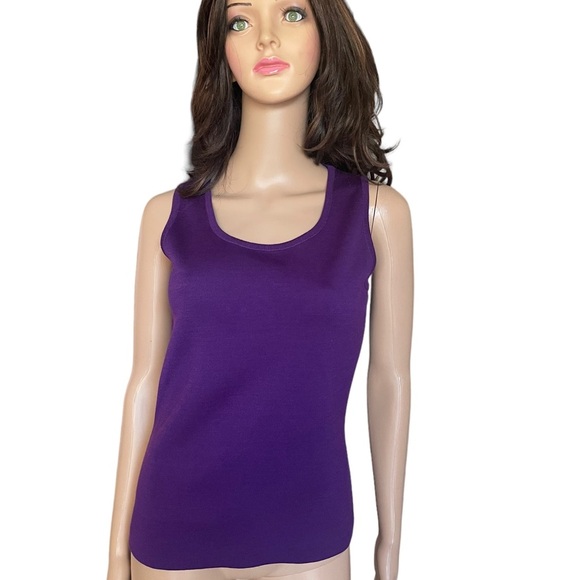 St. John Violet Multi Color Block. Zip Front sweater and sleeveless top SZ (P4-6 - Picture 8 of 14